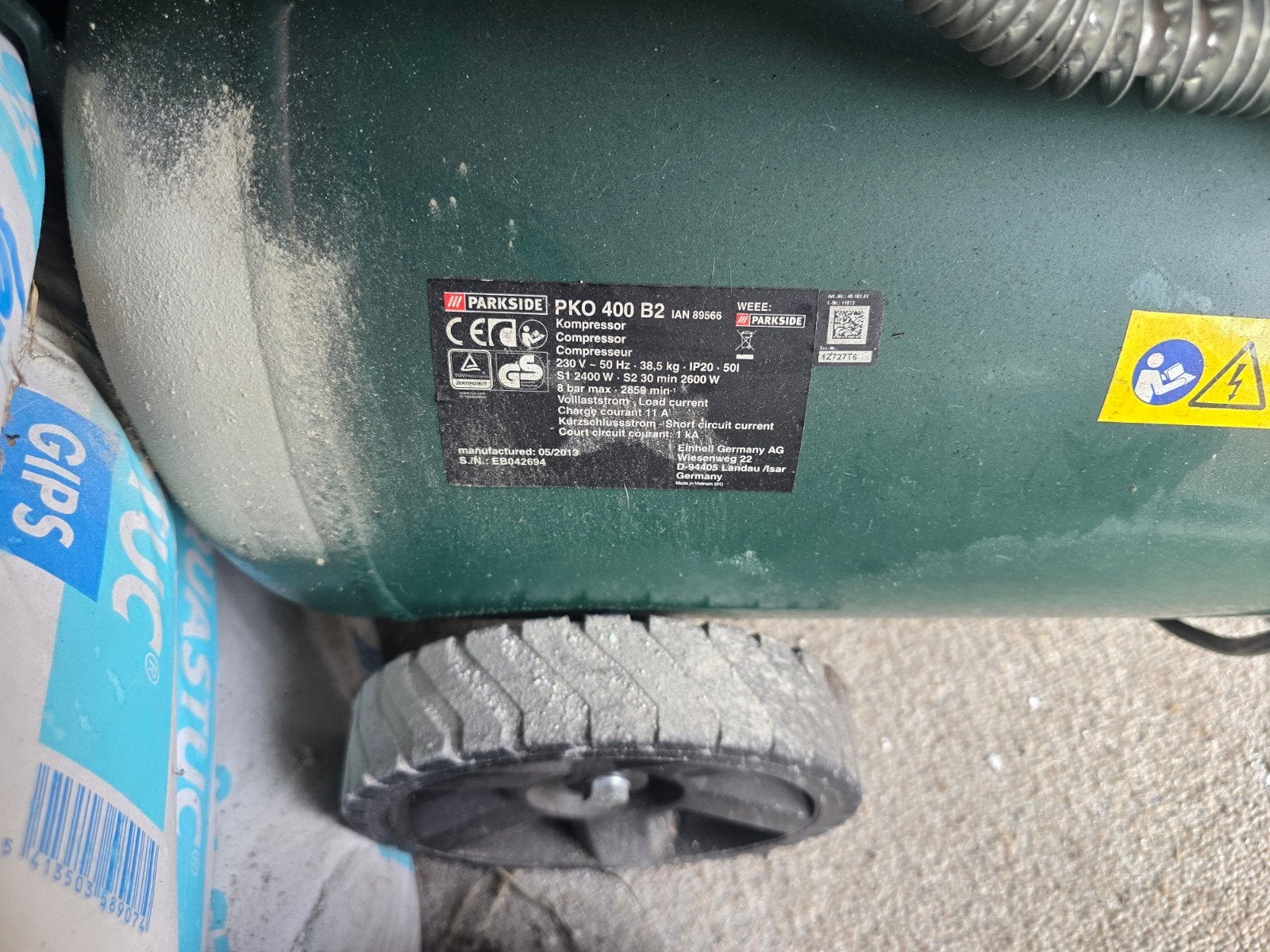 Parkside Compressor PKO 400 B2 - Weinig gebruikt, Ophalen, 6 tot 10 bar, 400 tot 800 liter/min, Zo goed als nieuw