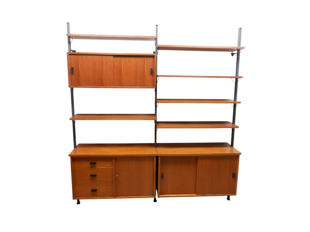 Vintage teak wandkast van Olof Pira, jaren 60, Ophalen, Gebruikt, 200 cm of meer, 150 tot 200 cm