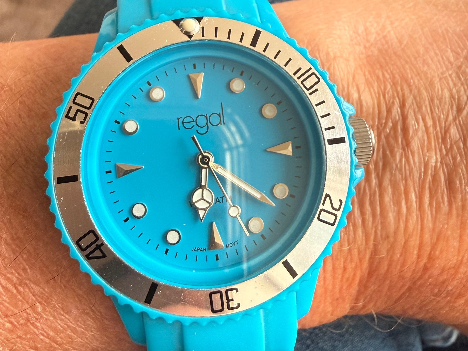 Regal duikhorloge met nieuwe knoopcel, Overige merken, Kunststof, Gebruikt, Polshorloge