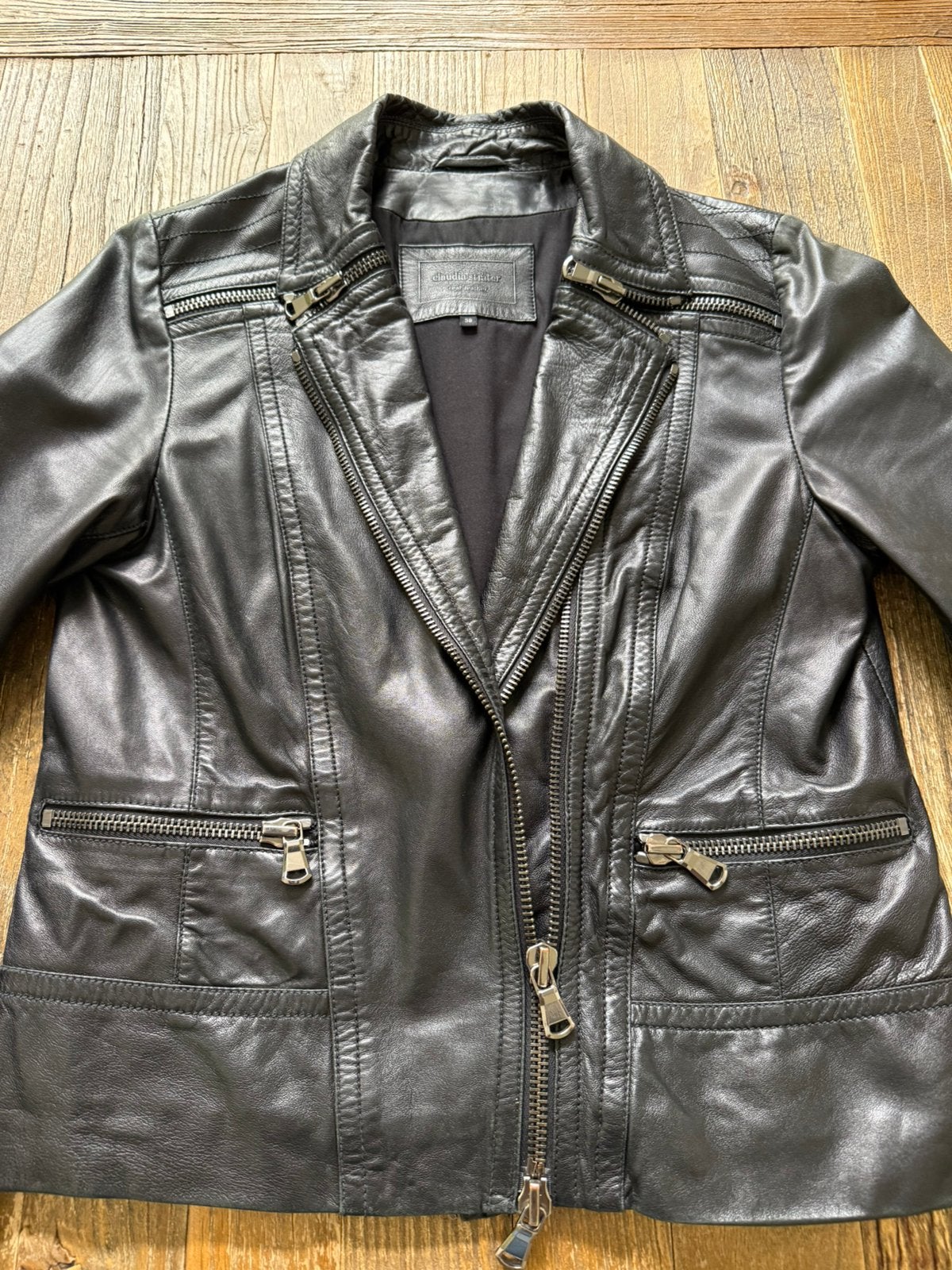 Leren dames jack zwart 38, Claudia Strater, Kleding | Dames, Maat 38/40 (M), Verzenden, Zwart, Jasje