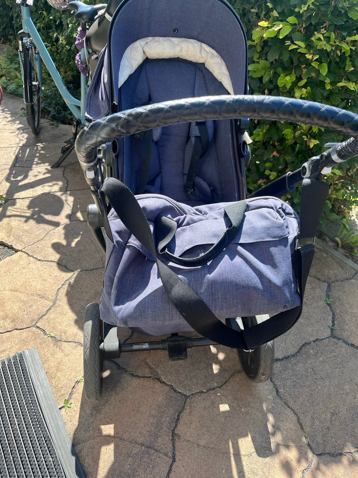 Joolz Day3 kinderwagen denim compleet met voetenzak en tas, Gebruikt, Met reiswieg, Ophalen, Kinderwagen