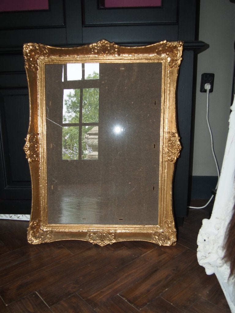 Oude Houten Lijst - Goudkleurig - 84x63 cm, Ophalen, Gebruikt, Schilderijlijst, 84 cm