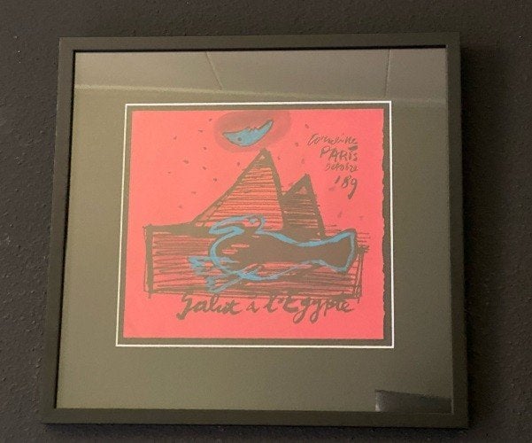 Corneille - "Salut A L Egypte", Gesigneerd, Verzenden, Overige techniek