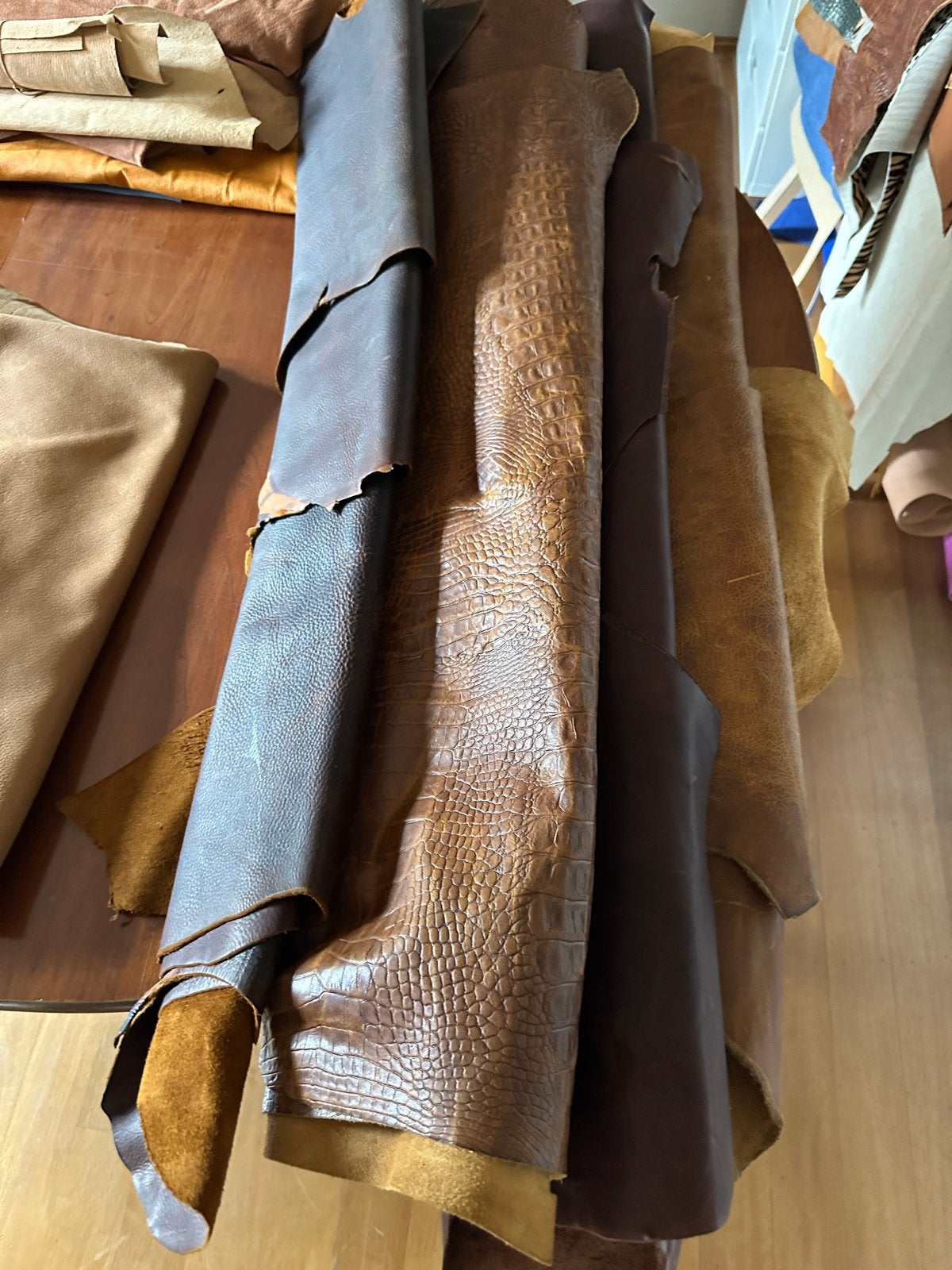 Diverse leersoorten en kleuren -, Ophalen, Overige materialen, Meerkleurig, 200 cm of meer