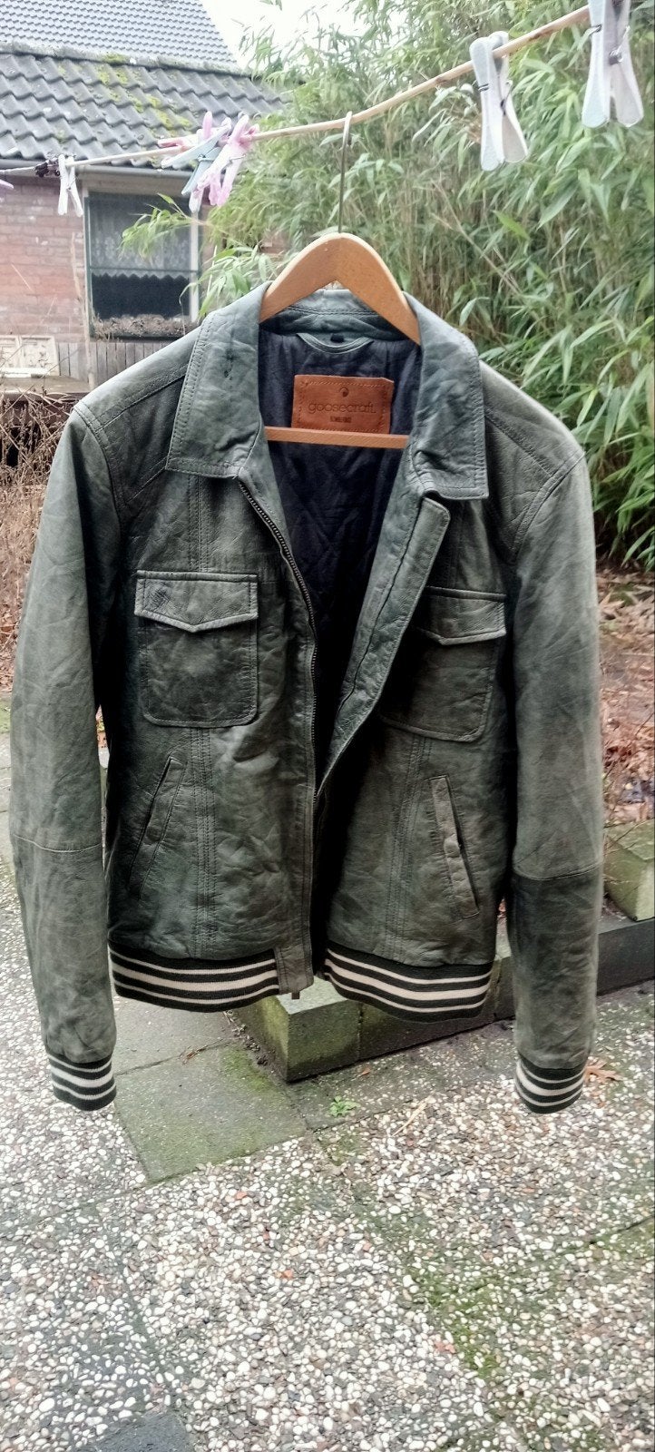 leren jas    goosecraft, Ophalen of Verzenden, Zo goed als nieuw, Maat 56/58 (XL), Zwart