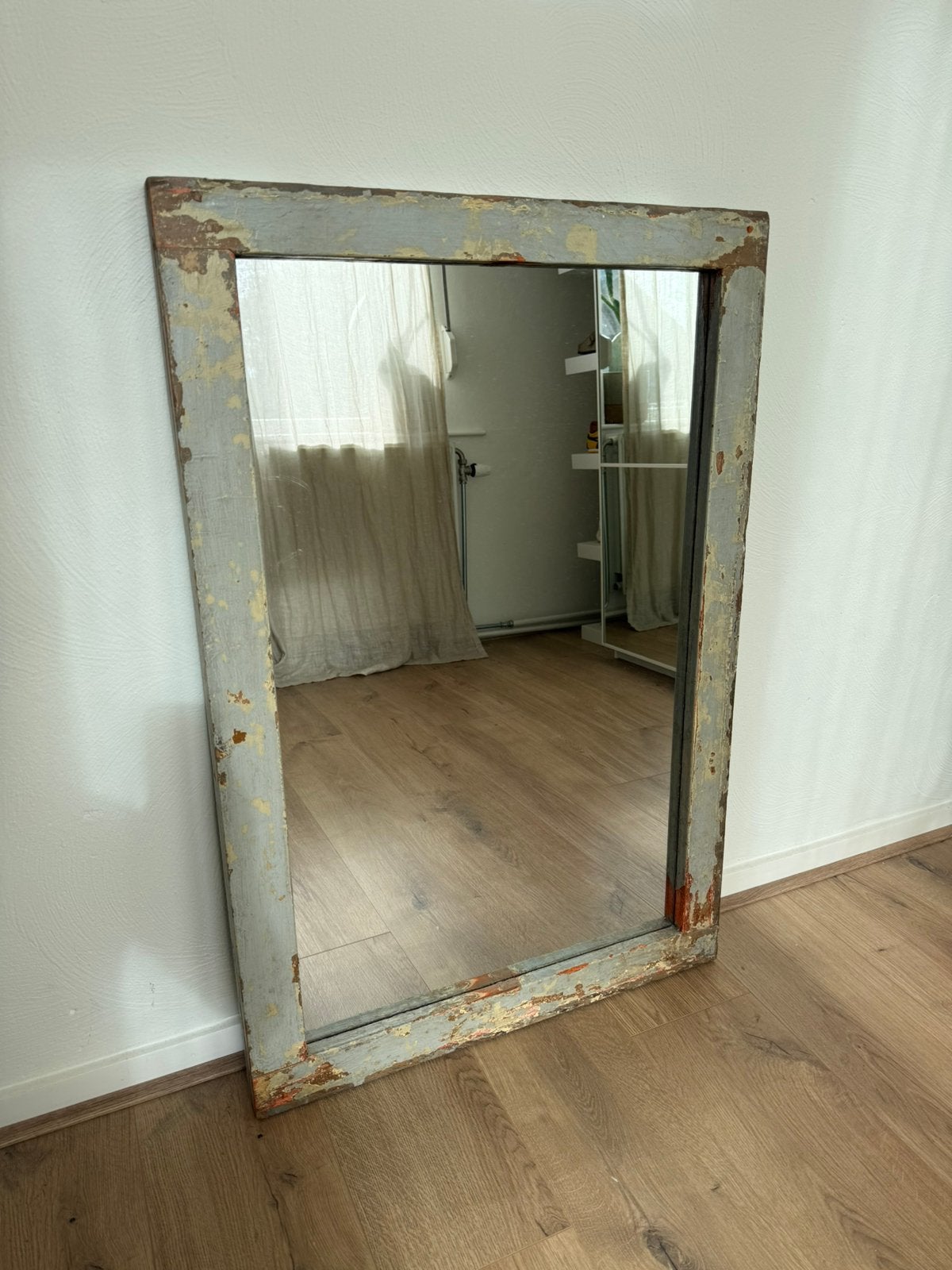 Vintage houten spiegel, Ophalen, Minder dan 50 cm, Gebruikt, Minder dan 100 cm