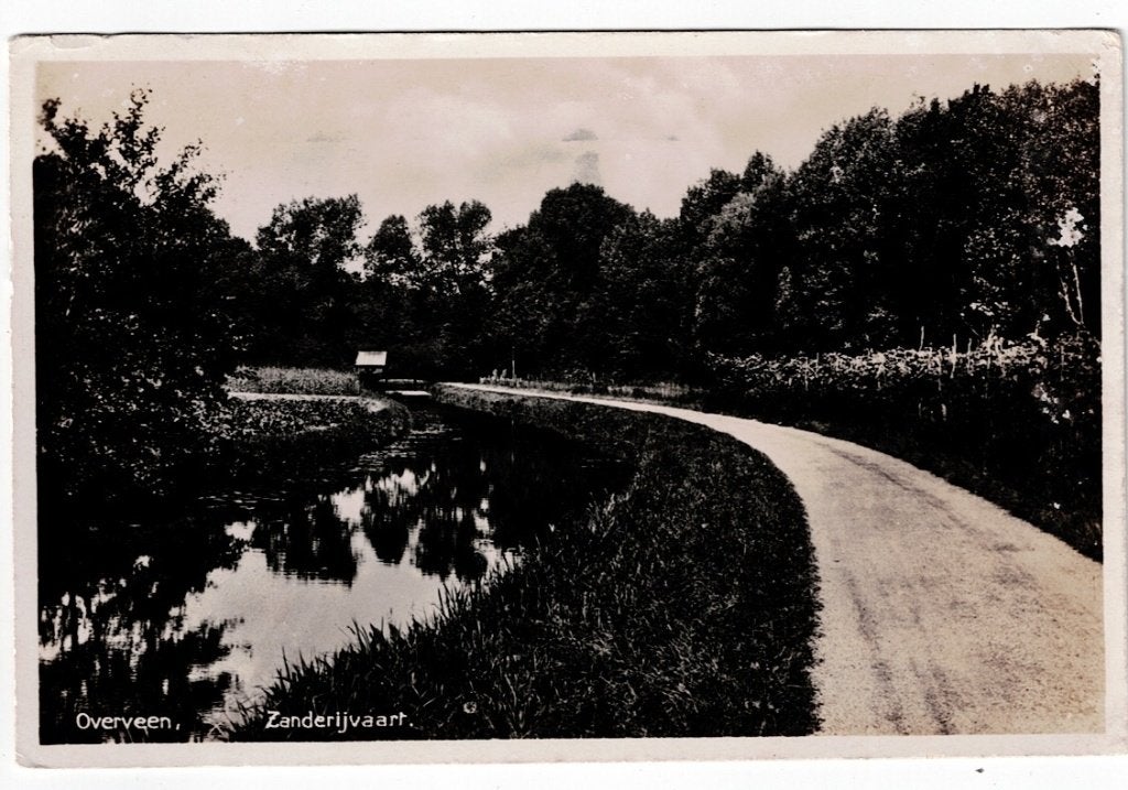 Overveen 1936. De Zanderijvaart., Ophalen of Verzenden, 1920 tot 1940, Gelopen, Noord-Holland