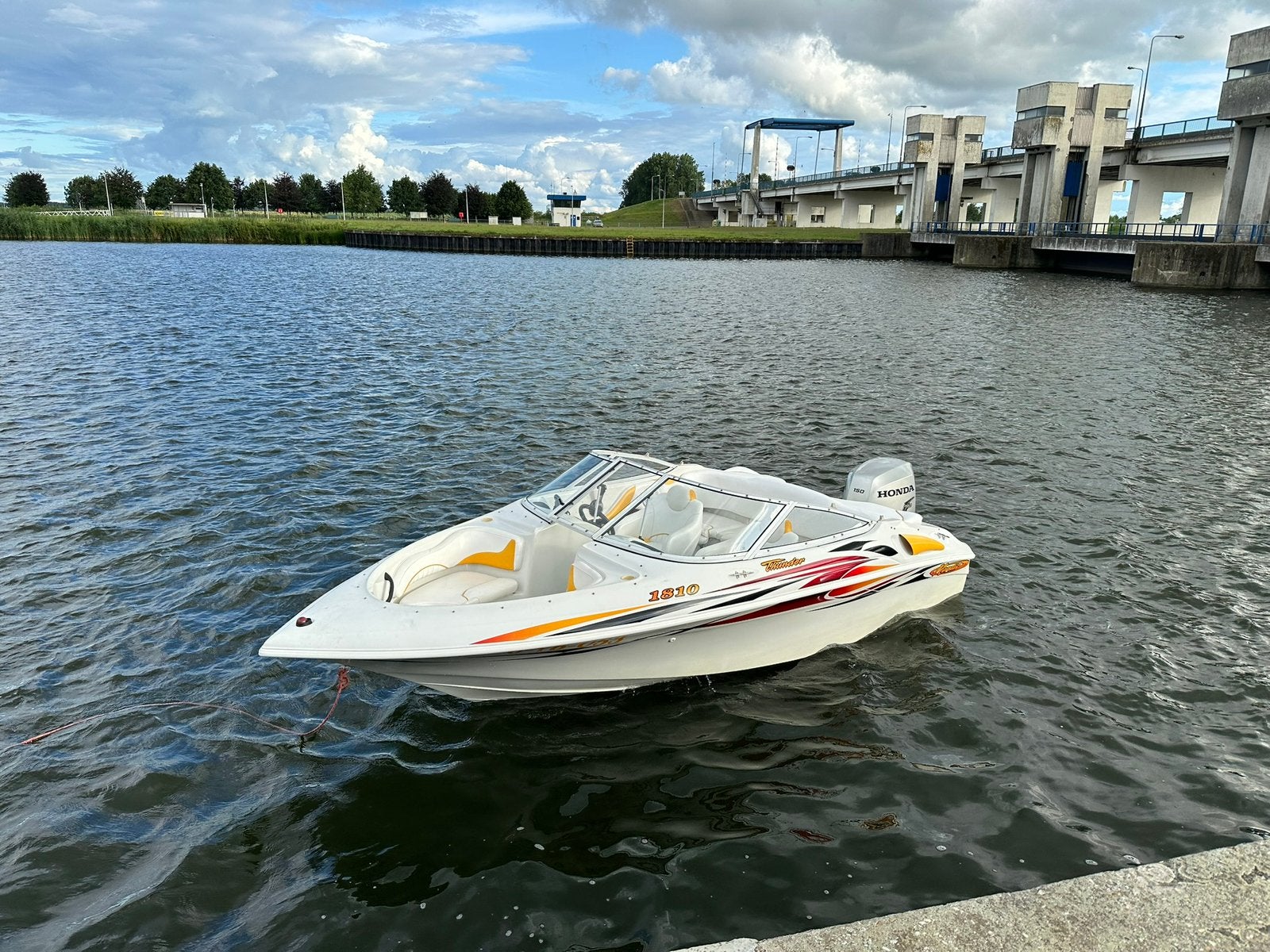 NORDIC THUNDER 1810-150pk honda+geremde trailer, Watersport en Boten, Speedboten, Ophalen, Zo goed als nieuw