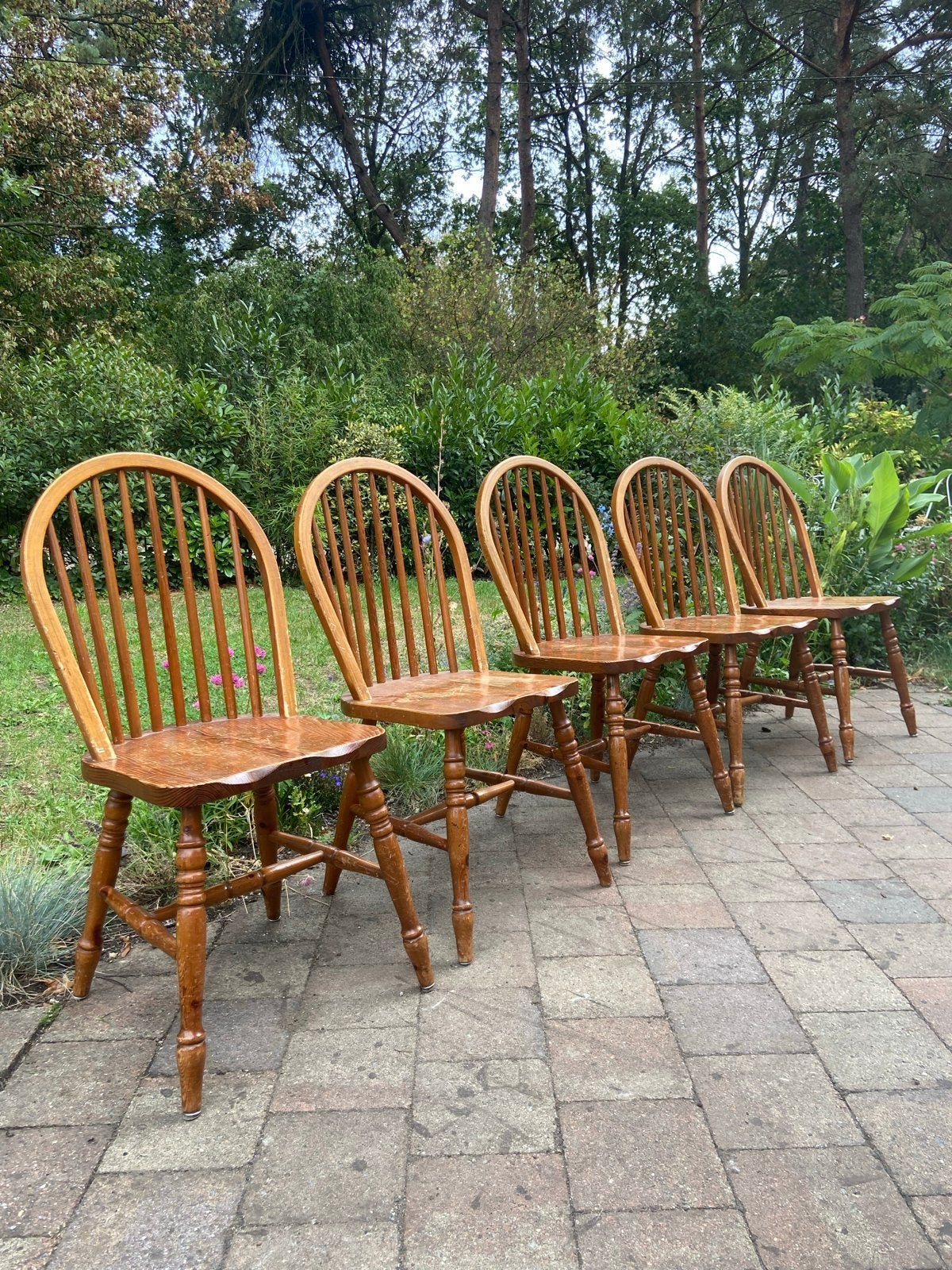 Set van 5 houten Windsor stoelen, Ophalen