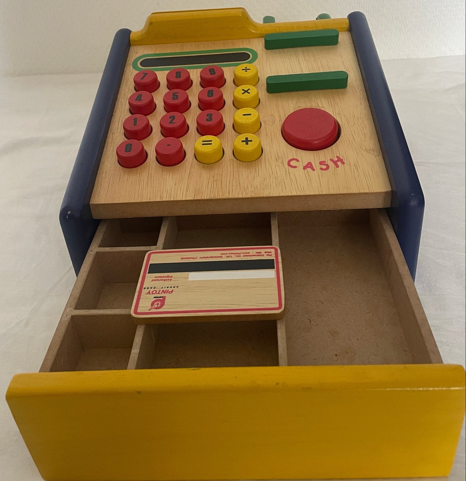 Houten kassa speelgoed met creditcard, Ophalen, Gebruikt, Jongen of Meisje