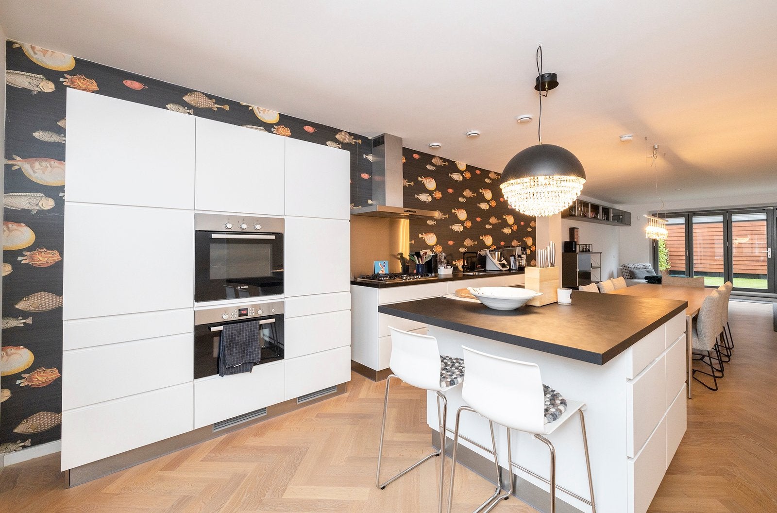KVIK MANO keuken wit met eiland en complete apparatuur, Huis en Inrichting, Keuken | Complete keukens, Ophalen, Gebruikt, Wit