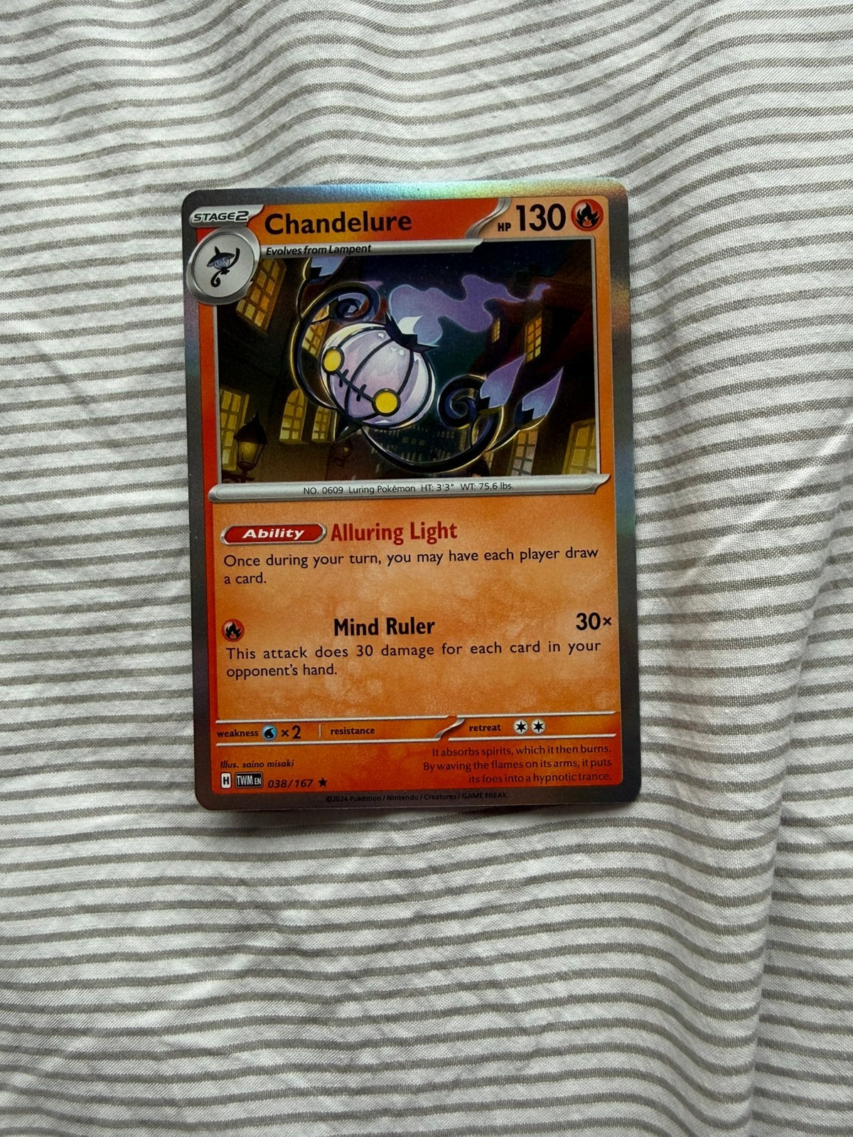 Chandelure holo pokemon kaart, Ophalen of Verzenden, Zo goed als nieuw