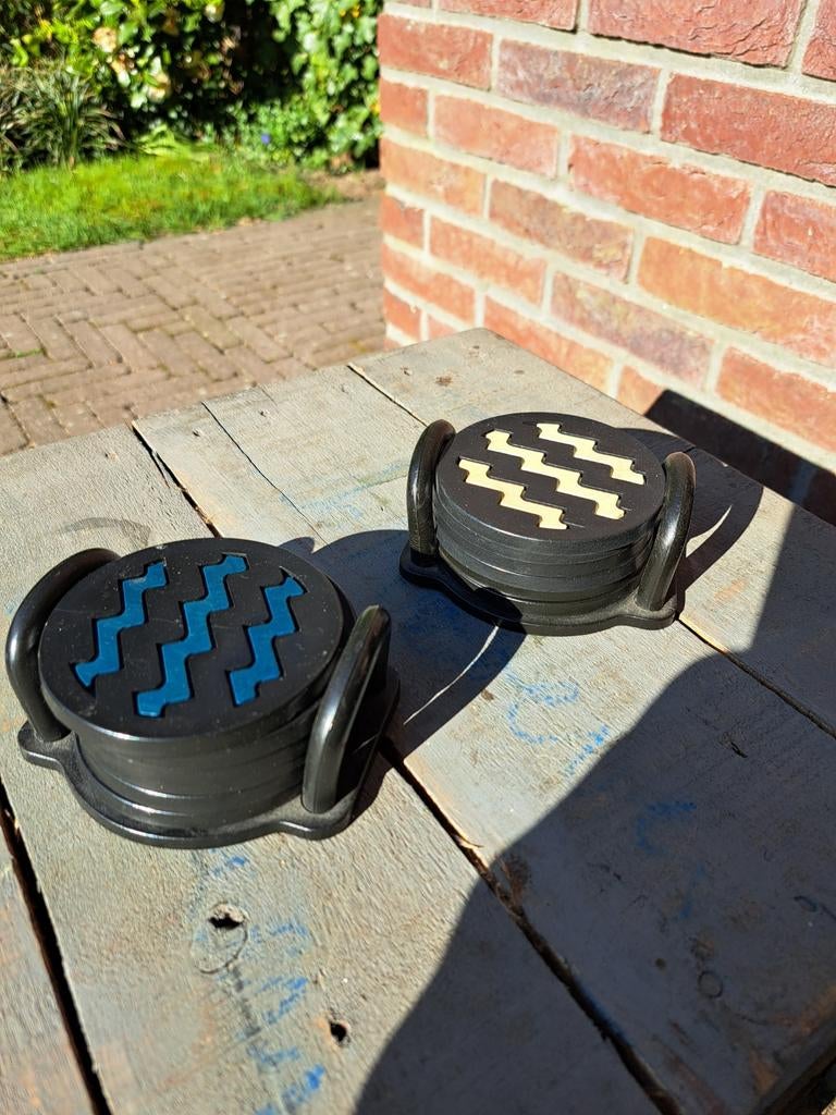 Vintage Umbra Canada siliconen onderzetters set (2 stuks), Ophalen, Gebruikt, Glas of Kopje