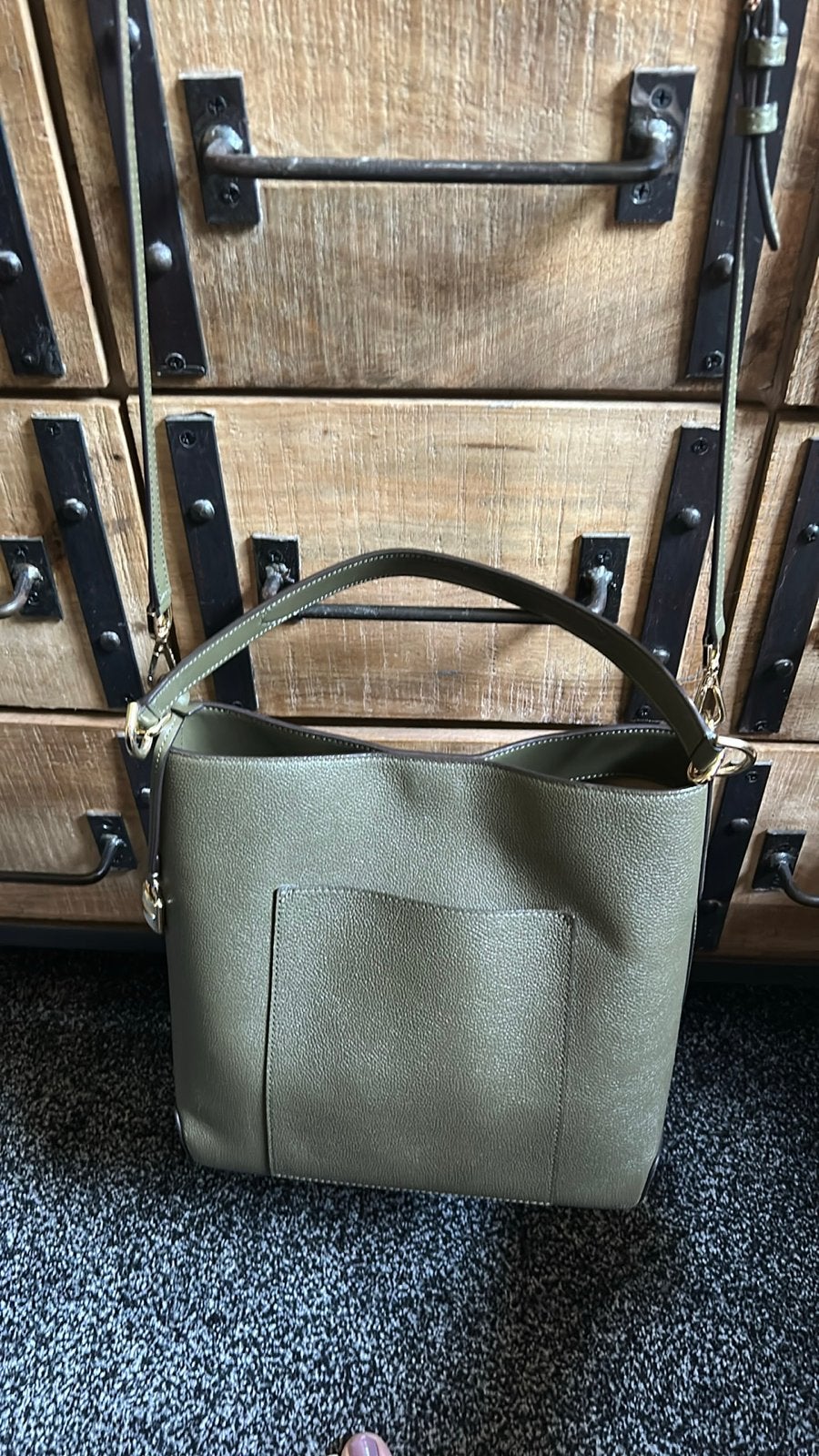 Michael Kors Handtas - Olijfgroen, Ophalen of Verzenden, Zo goed als nieuw, Groen, Handtas