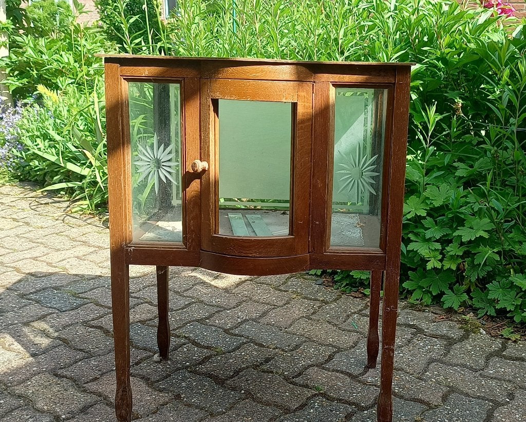 Vitrinekastje voor glazen, Huis en Inrichting, Ophalen, Gebruikt, 50 tot 100 cm, Glas