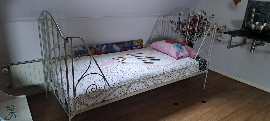 Zeer sterk en landelijke bed brocante romantisch, Ophalen, 90 cm, Eenpersoons, Romantisch brocant landelijk