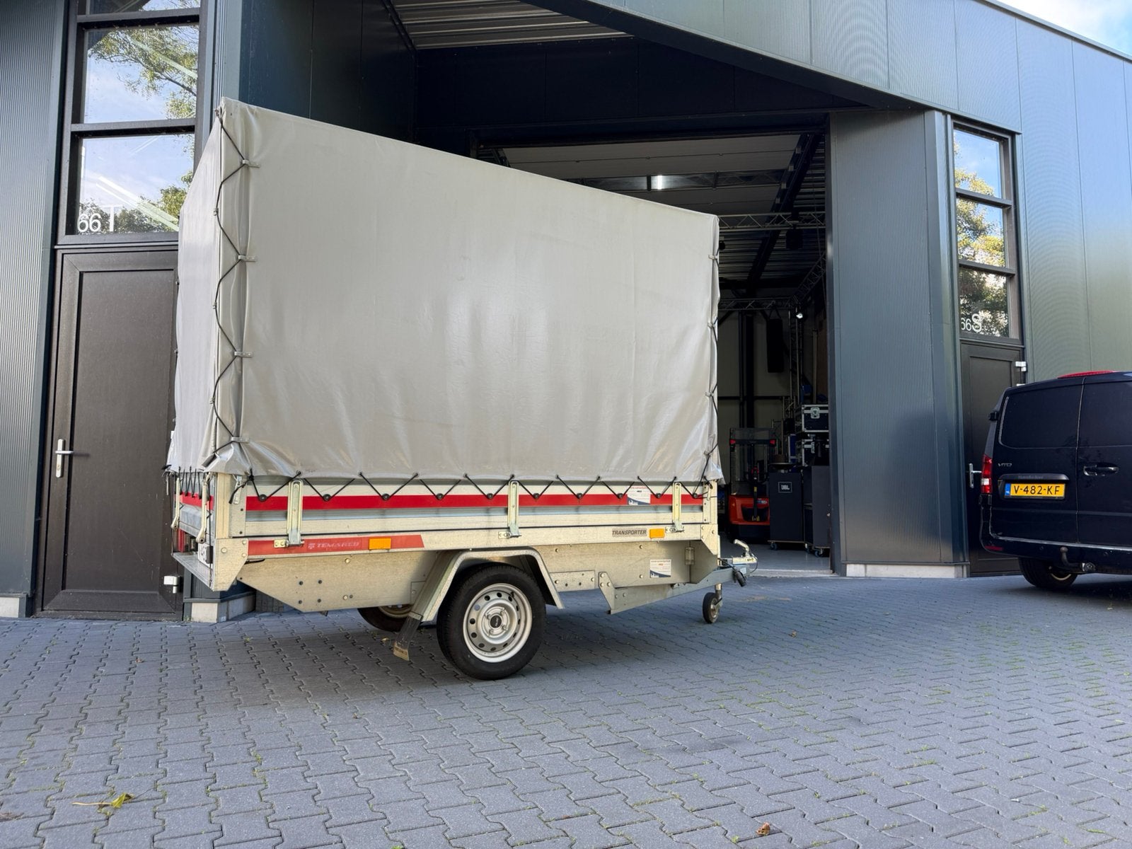 Temared Transporter huif aanhanger 255 x 150 x 170, Ophalen, Zo goed als nieuw