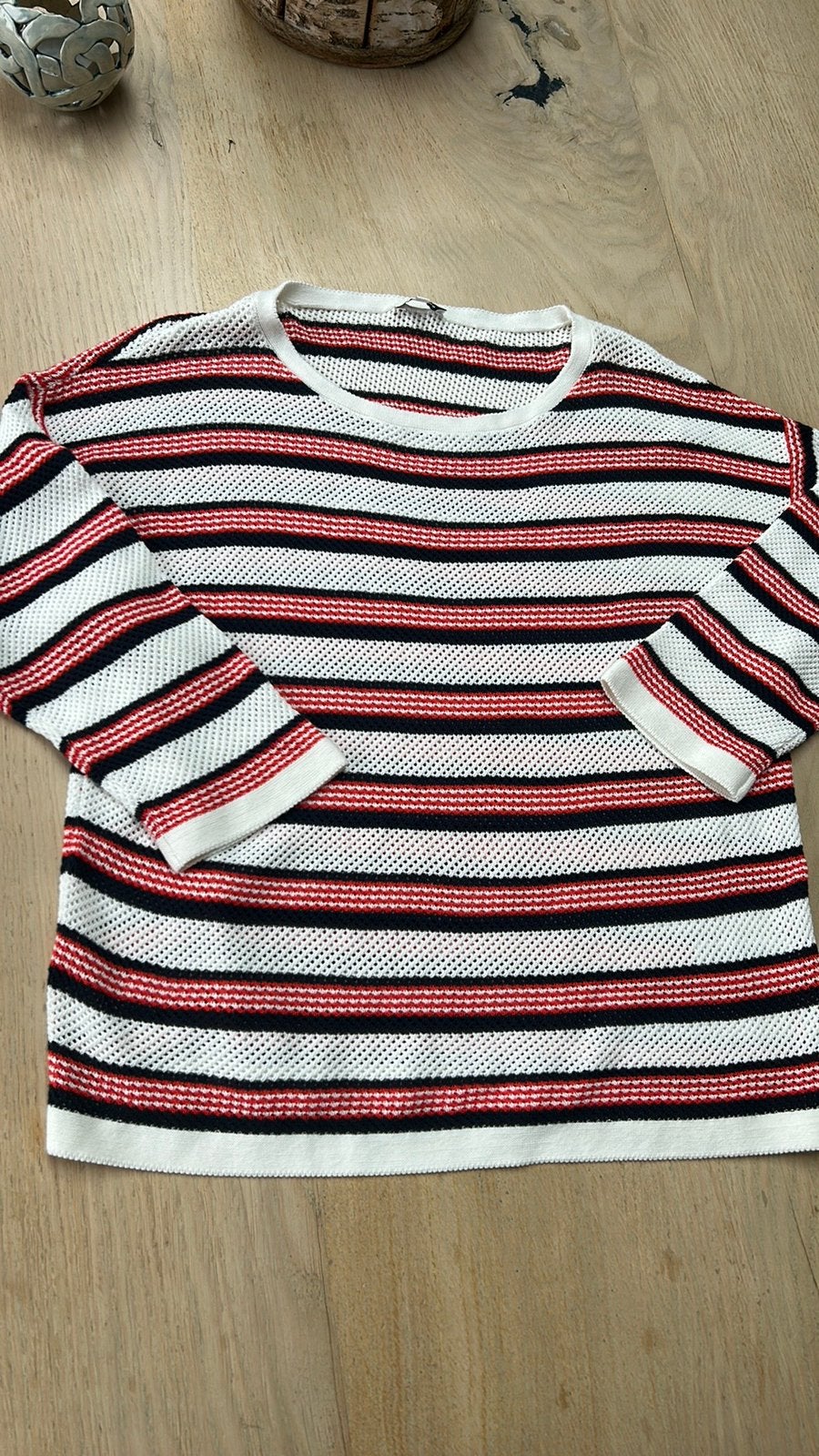 Tom Tailor sweater zomer L streep dames, Kleding | Dames, Truien en Vesten, Ophalen of Verzenden, Zo goed als nieuw, Blauw