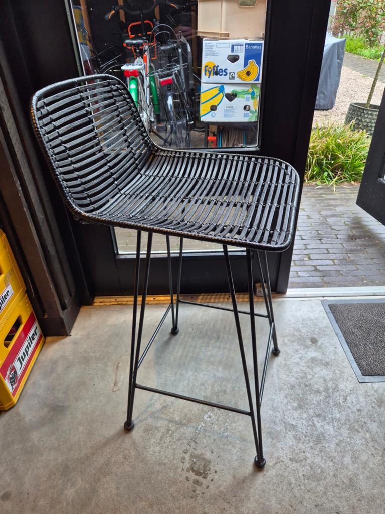 2x nieuwe HKliving Rattan barkrukken zithoogte 70cm, Huis en Inrichting, Ophalen, 60 tot 90 cm, Nieuw, Riet