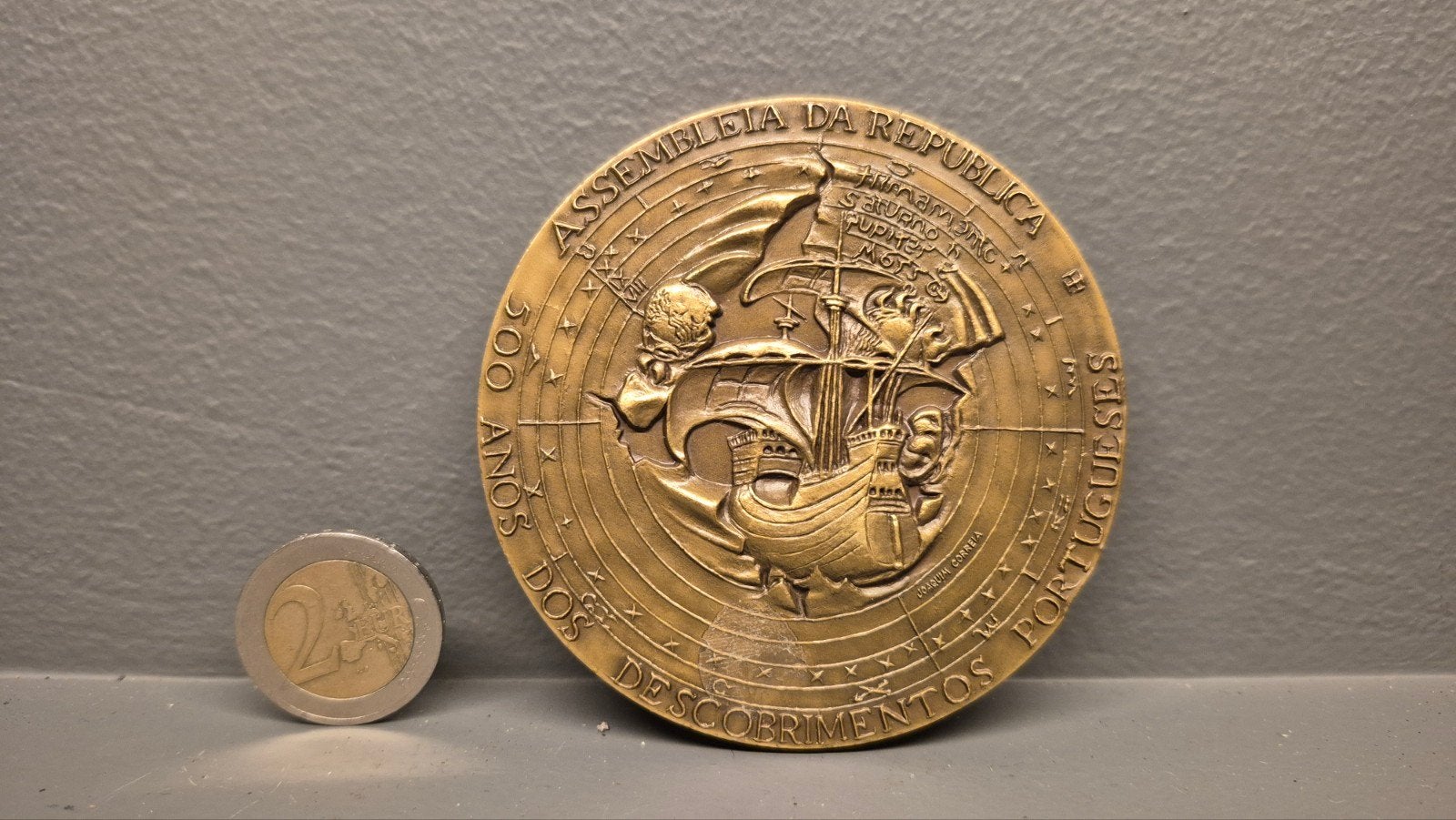Grote bronzen medaille Portugese ontdekkingen, Ophalen of Verzenden