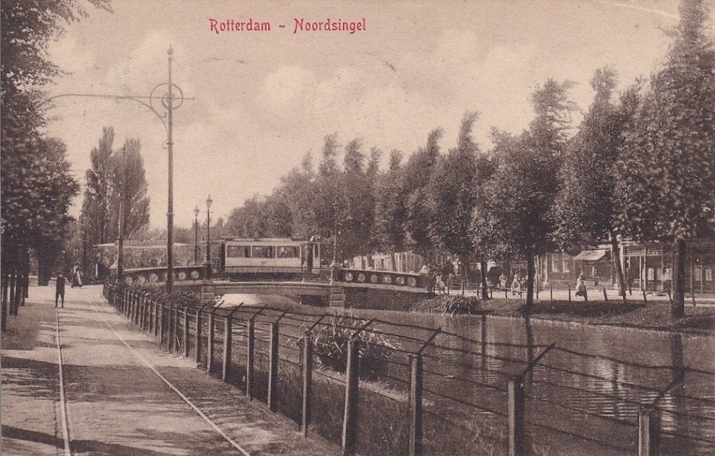 729T Rotterdam Noordsingel Oz., Zomerhofbrug, waarop trams, Ophalen of Verzenden, Voor 1920, Gelopen, Zuid-Holland
