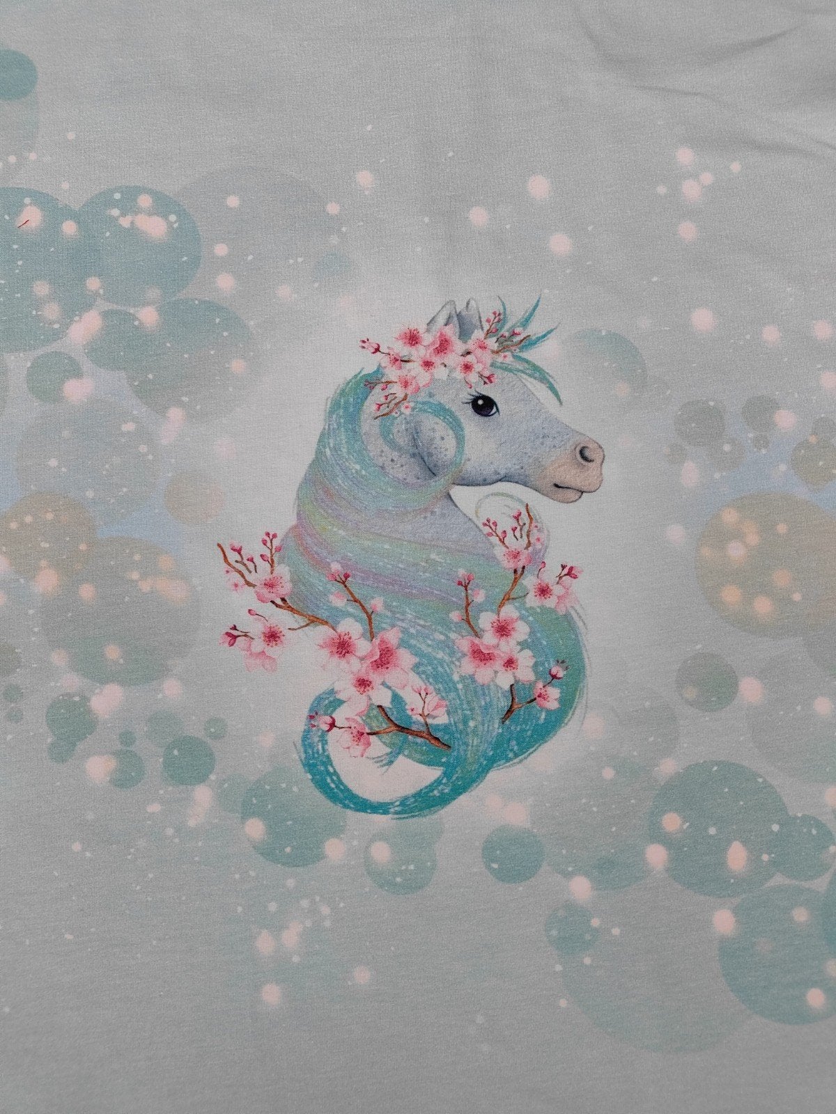 flowery horse - tricot paneel, 120 cm of meer, Nieuw, Ophalen of Verzenden, Katoen