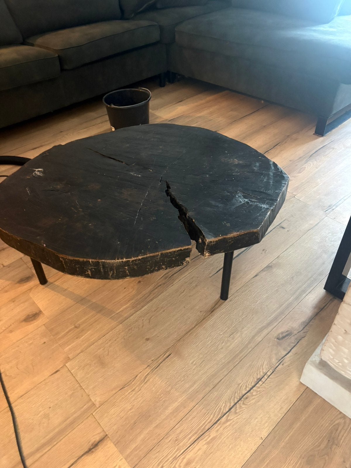 Salontafel boomstam, Huis en Inrichting, Ophalen, 100 tot 150 cm, 50 tot 100 cm, Zo goed als nieuw