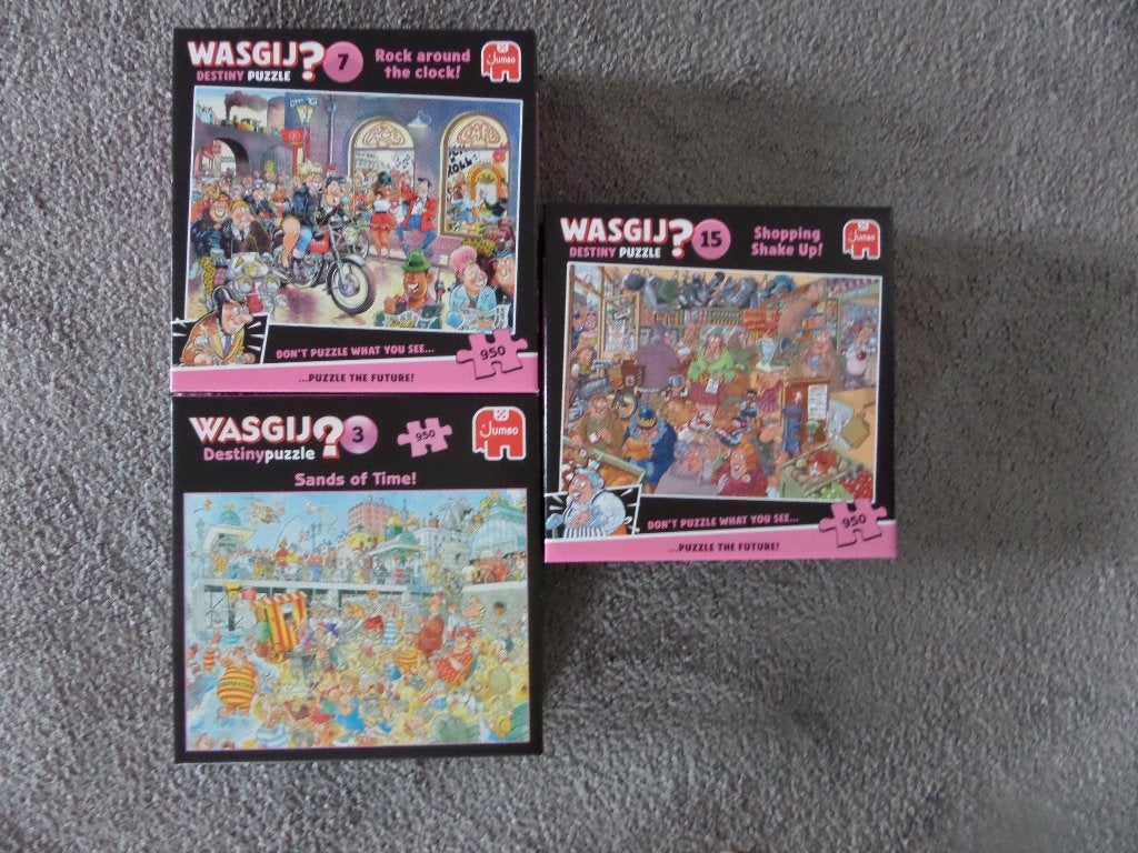 3x Wasgij Destiny Puzzels - 950 stukjes per stuk, Ophalen, 500 t/m 1500 stukjes, Zo goed als nieuw, Legpuzzel