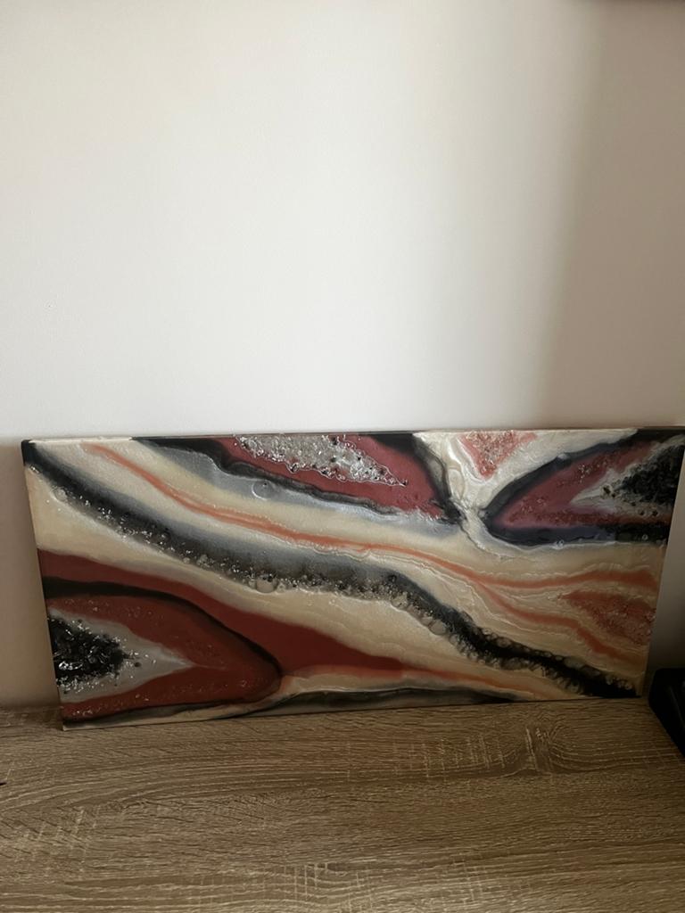 Modern Abstract Kunstwerk - Epoxy Resin Schilderij, Ophalen of Verzenden, Zo goed als nieuw, Overige typen
