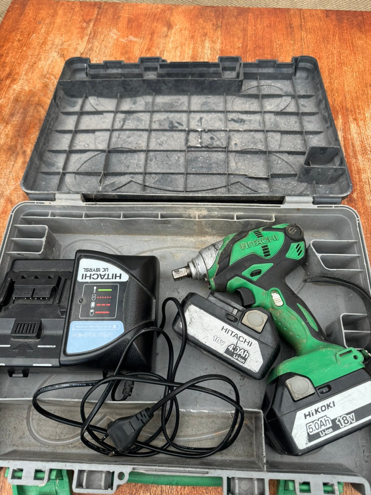 Hitachi WR 18DSDL accu slagmoersleutel 18v, Ophalen of Verzenden, Gebruikt, Accuboormachine