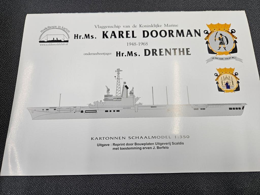 Karel doorman en onderzeebootjager bouwplaat. Scaldis 1/350, Ophalen of Verzenden, Nieuw, 1:200 of kleiner, Overige merken