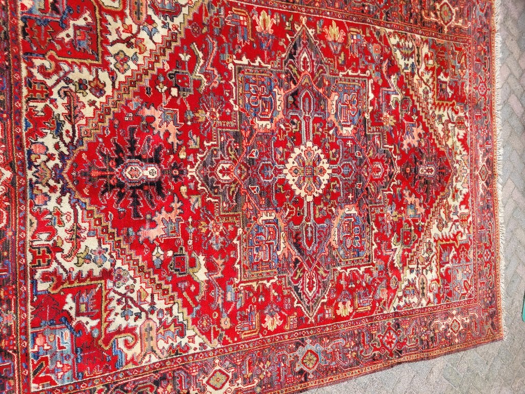 Vintage wollen vloerkleed hand geknoopt, Ophalen, Heikant 21 Kaatsheuvel, 150 tot 200 cm, Belle Vieille Brocante