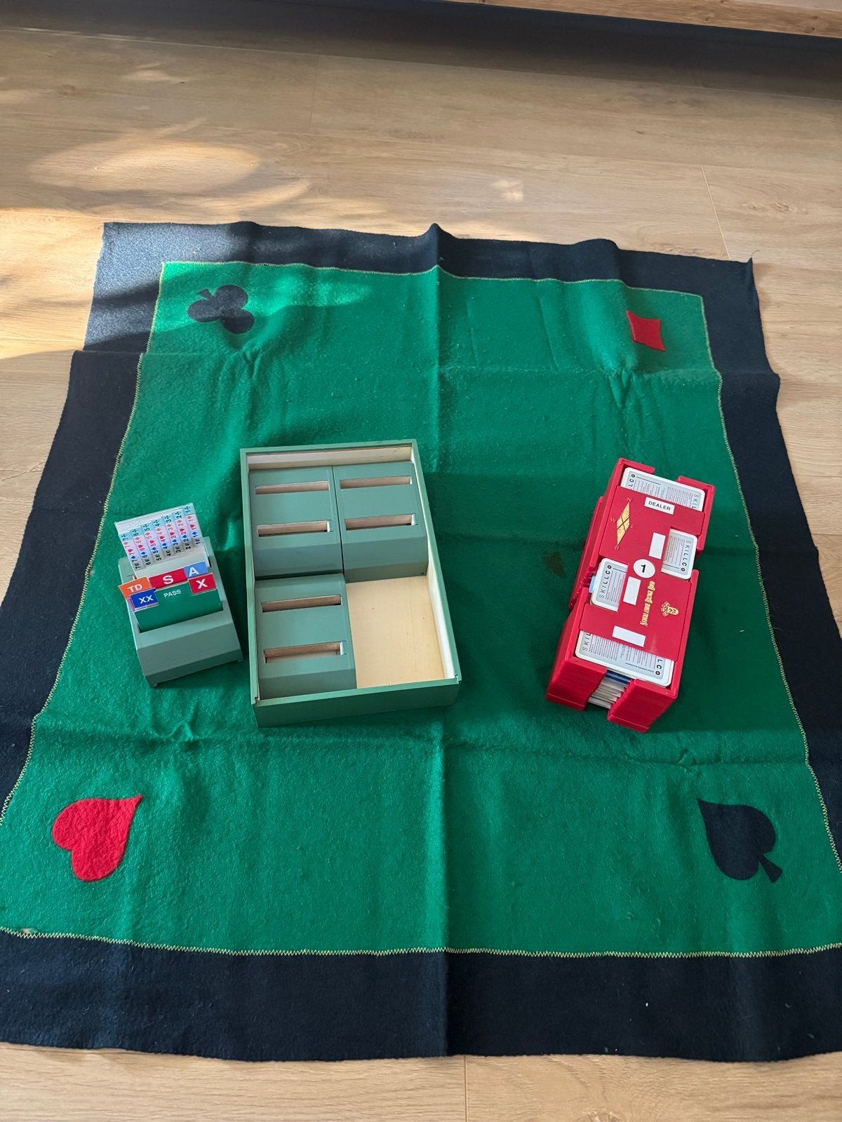 Bridge Spelset met kleed, Hobby en Vrije tijd, Gezelschapsspellen | Kaartspellen, Drie of vier spelers, Ophalen, Gebruikt