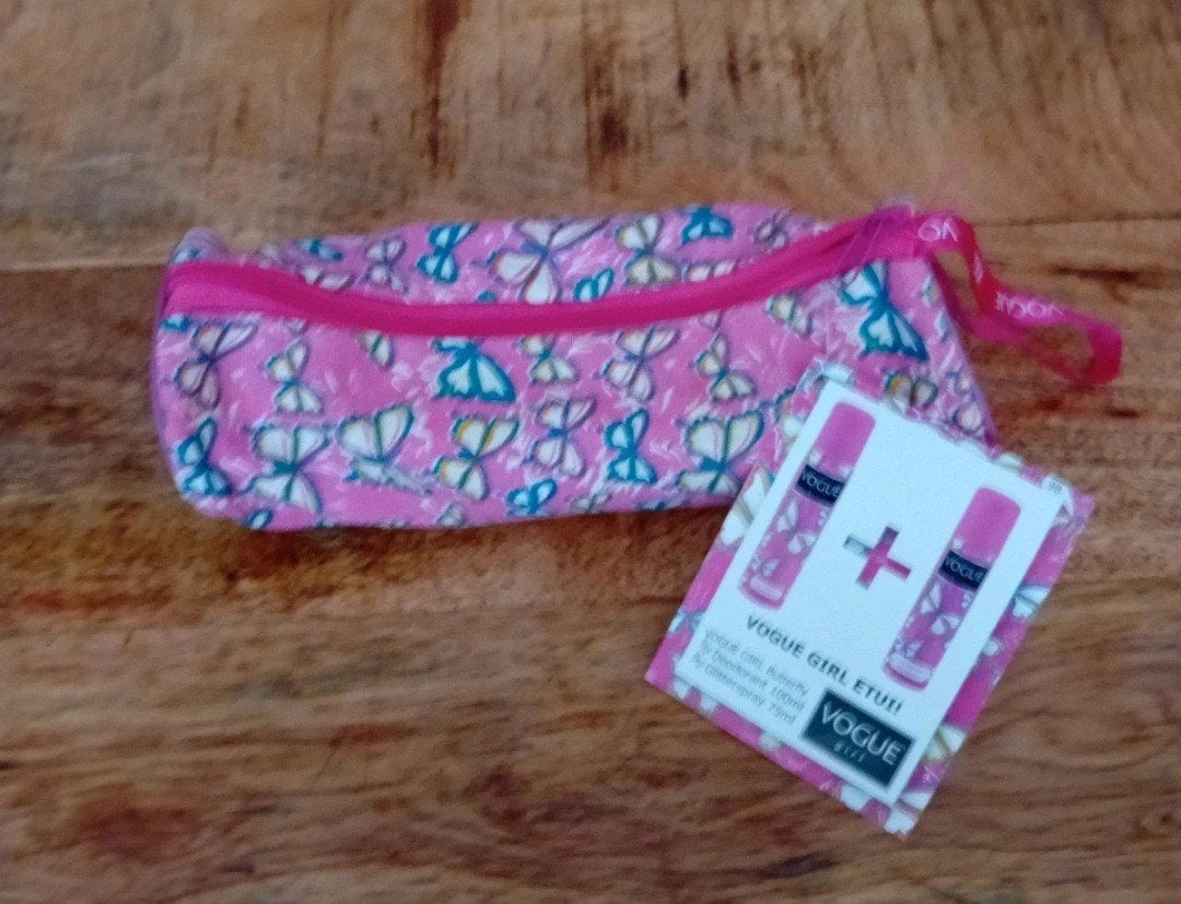 NIEUW Vogue Girl Butterfly Deodorant & Glitterspray met etui, Ophalen of Verzenden, Nieuw