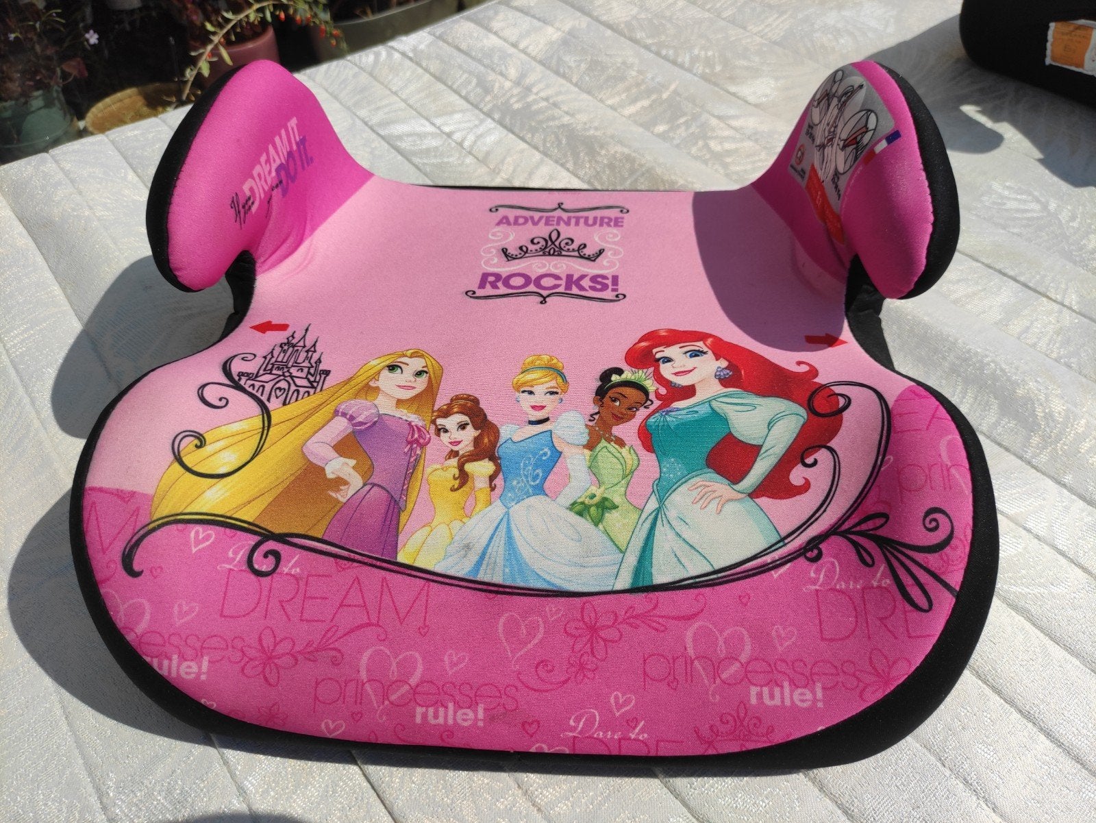 Roze Disney Prinsessen Zitverhoger Autostoel, Ophalen, 15 t/m 36 kg, Overige merken, Autogordel