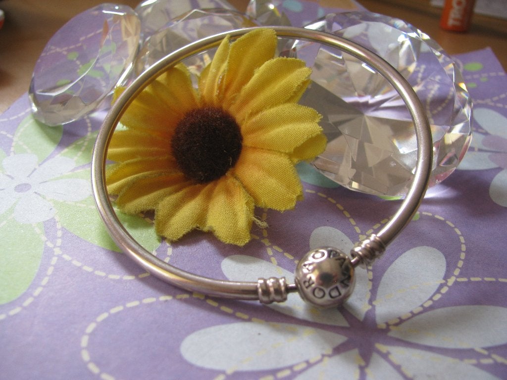 Pandora BANGLE armband * GROOT * bolclip sluiting *, Ophalen of Verzenden, Zo goed als nieuw, Zilver, Zilver