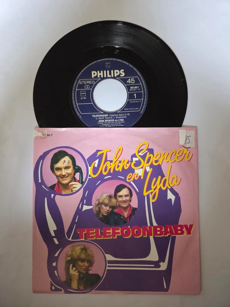 John Spencer en Lyda - Telefoonbaby, Gebruikt, 7 inch, Single, Ophalen of Verzenden