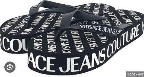 Versace Teenslippers, Verzenden, Zwart