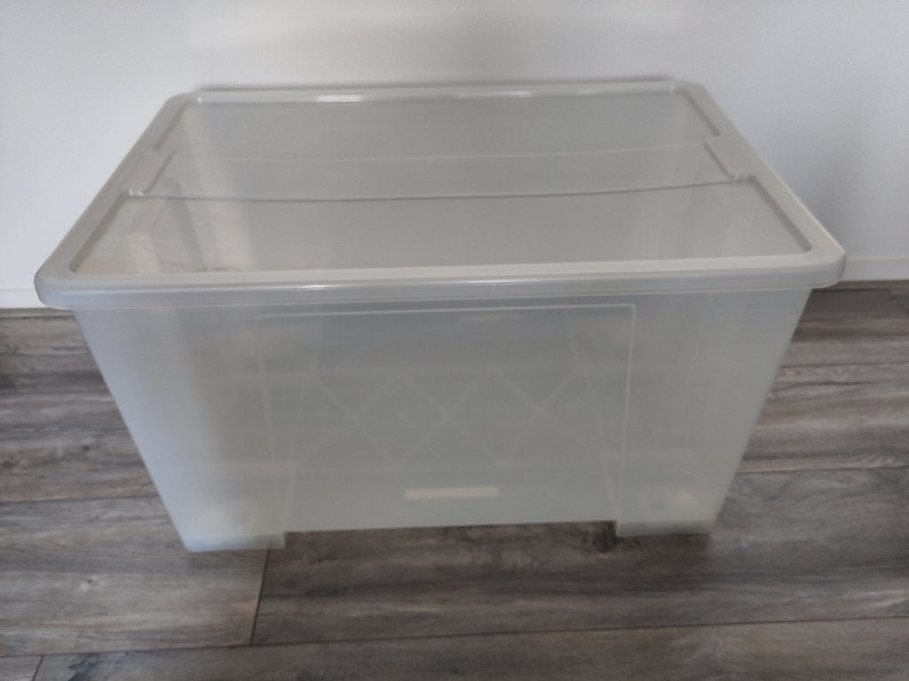 Opbergkrat met deksel (Ikea Samla), Doe-het-zelf en Verbouw, Kratten en Dozen, Ophalen, Gebruikt, 40 tot 60 cm, 75 tot 100 cm