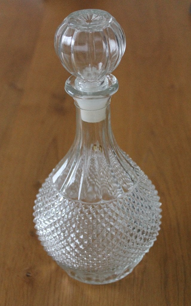 Vintage glazen karaf, whiskykaraf met dop, kristalglas, glas, Ophalen of Verzenden