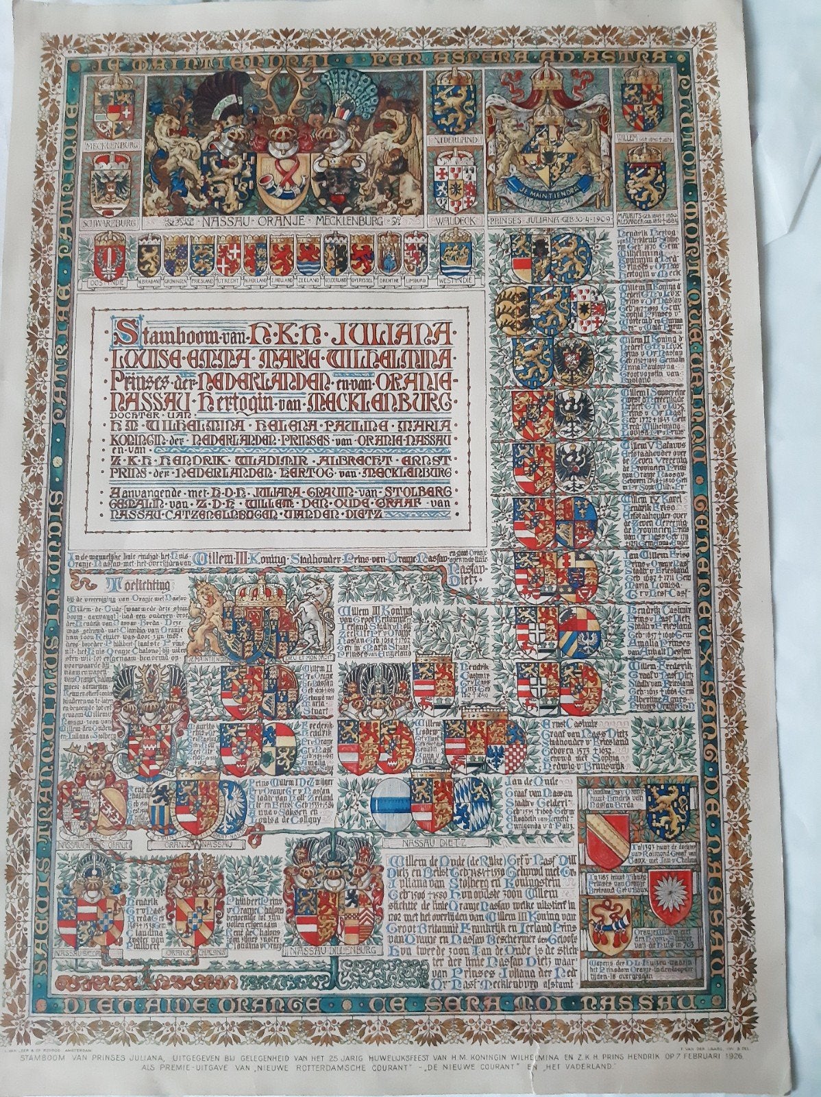 stamboom prinses juliana, Ophalen