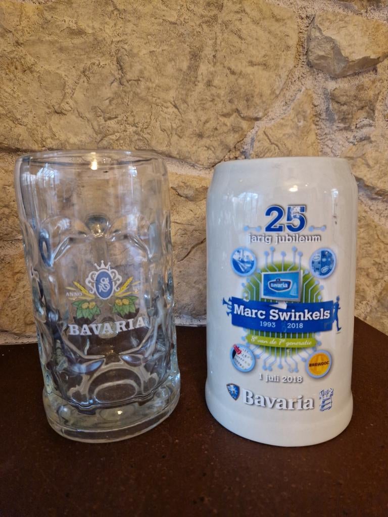 Bavaria / Marc Swinkels bierpullen, Ophalen of Verzenden, Zo goed als nieuw, Bierglas