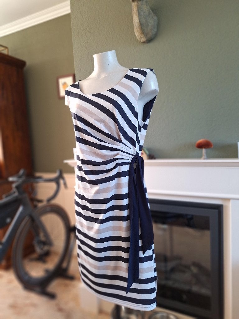 Smashed Lemon mooi gevoerd gestreepte jurk XL, Kleding | Dames, Jurken, Verzenden, Wit, Maat 46/48 (XL) of groter, Zo goed als nieuw