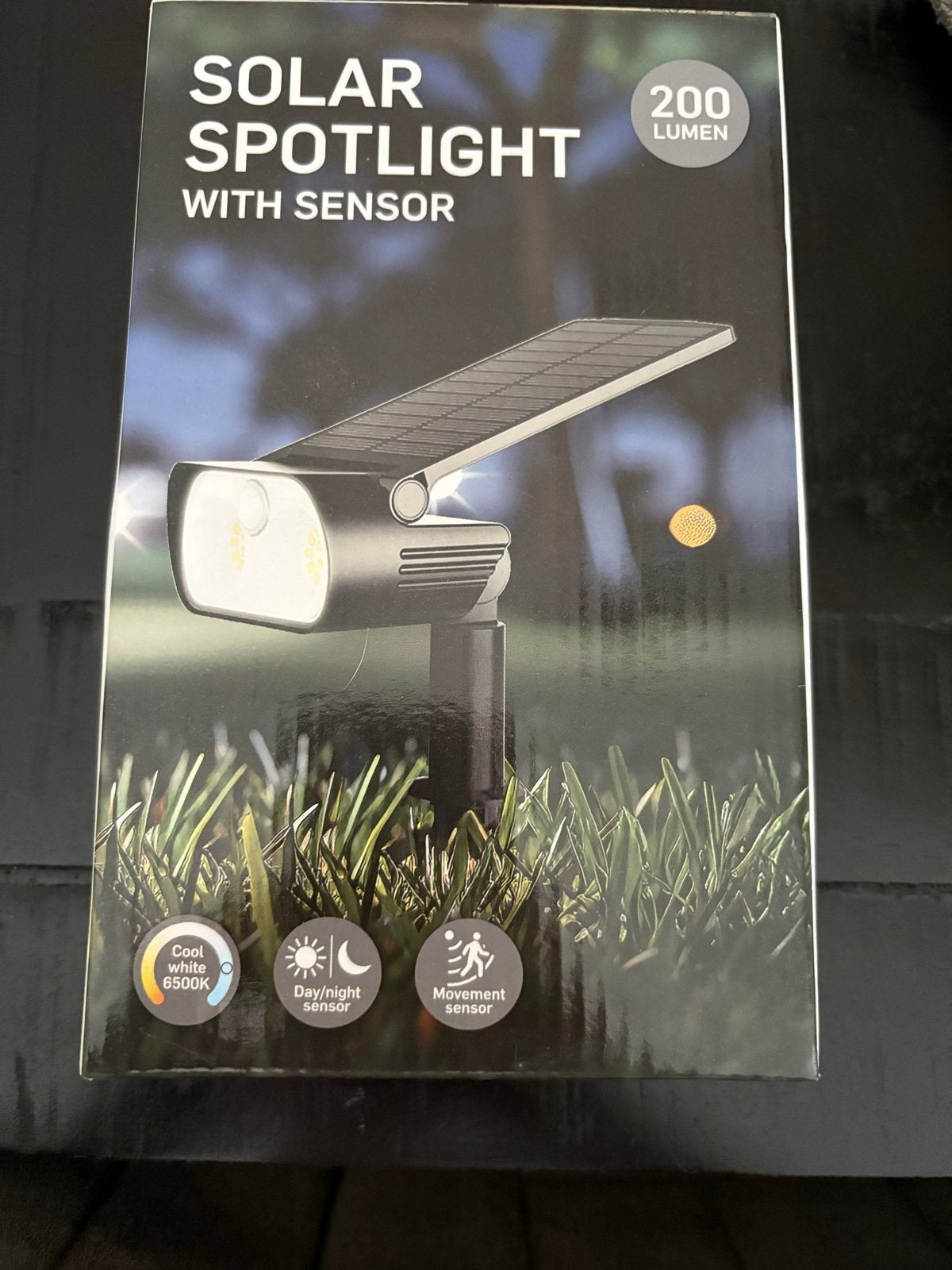 Solar Spotlight met Sensor - 200 Lumen, Zonne-energie, Nieuw, Ophalen of Verzenden, .