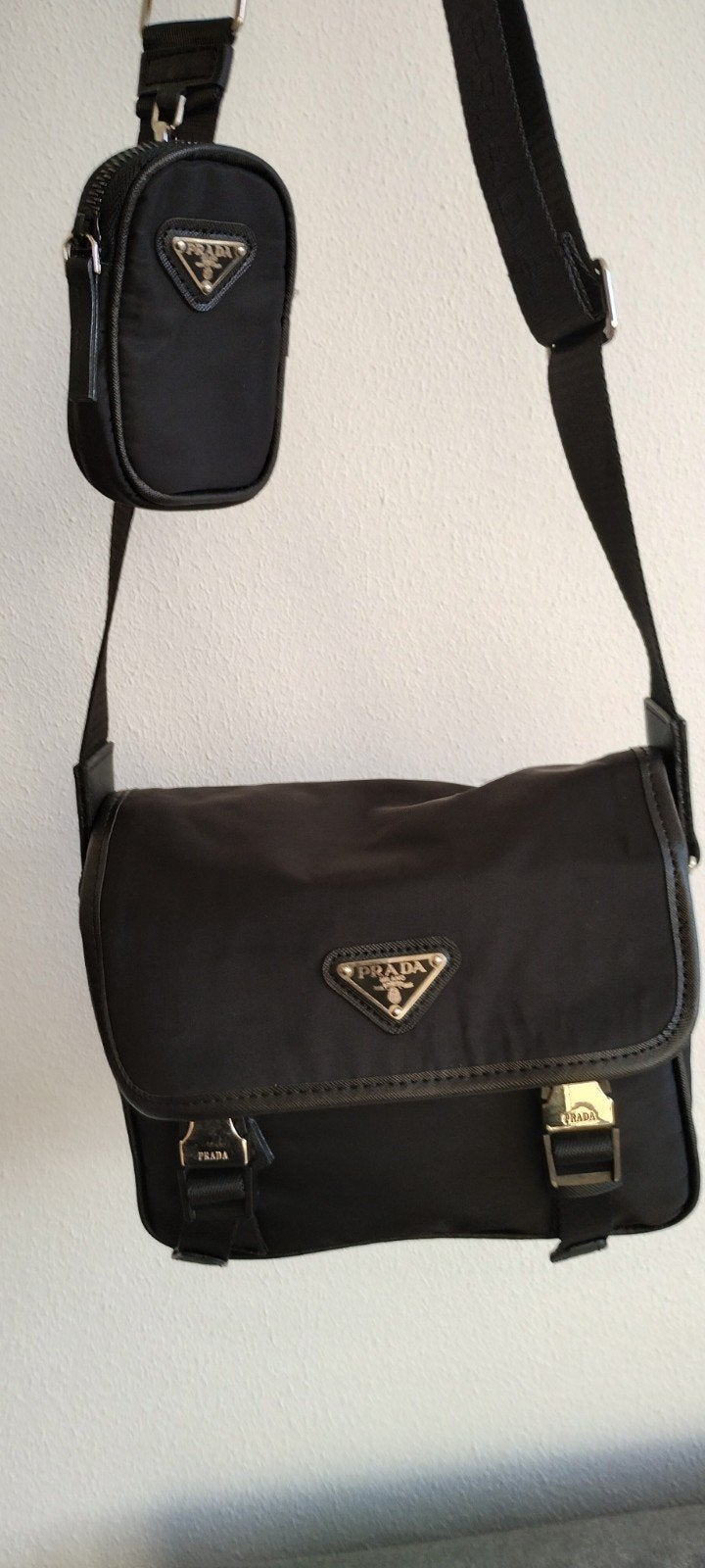 Prada schoudertas met afneembaar tasje - Zwart, Verzenden, Nieuw, Prada