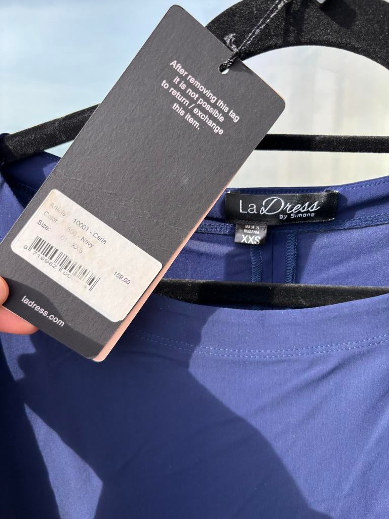 La Dress - Donkerblauw Jurkje Maat XXS, Kleding | Dames, Jurken, Ophalen of Verzenden, Nieuw, Maat 34 (XS) of kleiner, Blauw