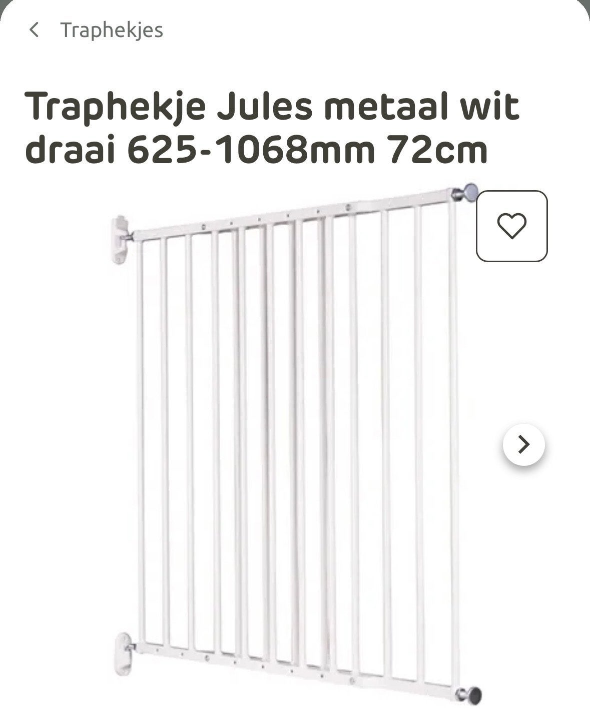 Twee traphekjes Jules metaal wit draai 625-1068mm 72cm, Ophalen, Gebruikt, Overige typen, 100 tot 115 cm