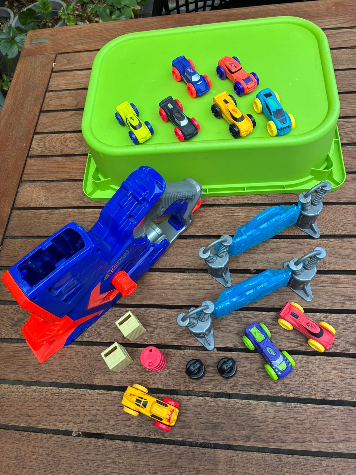 Nerf nitro auto lanceer set, Ophalen of Verzenden, Gebruikt