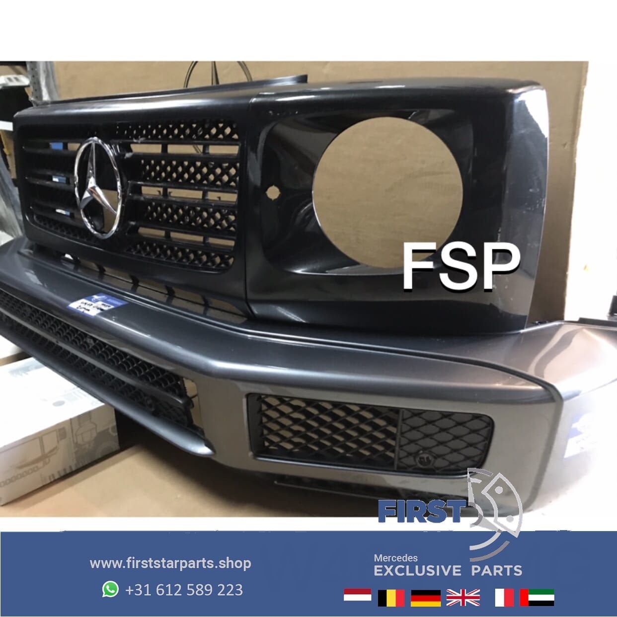W463 G KLASSE AMG VOORBUMPER GRIJS origineel Mercedes AMG 63, Gebruikt, -, Voor, Ophalen of Verzenden