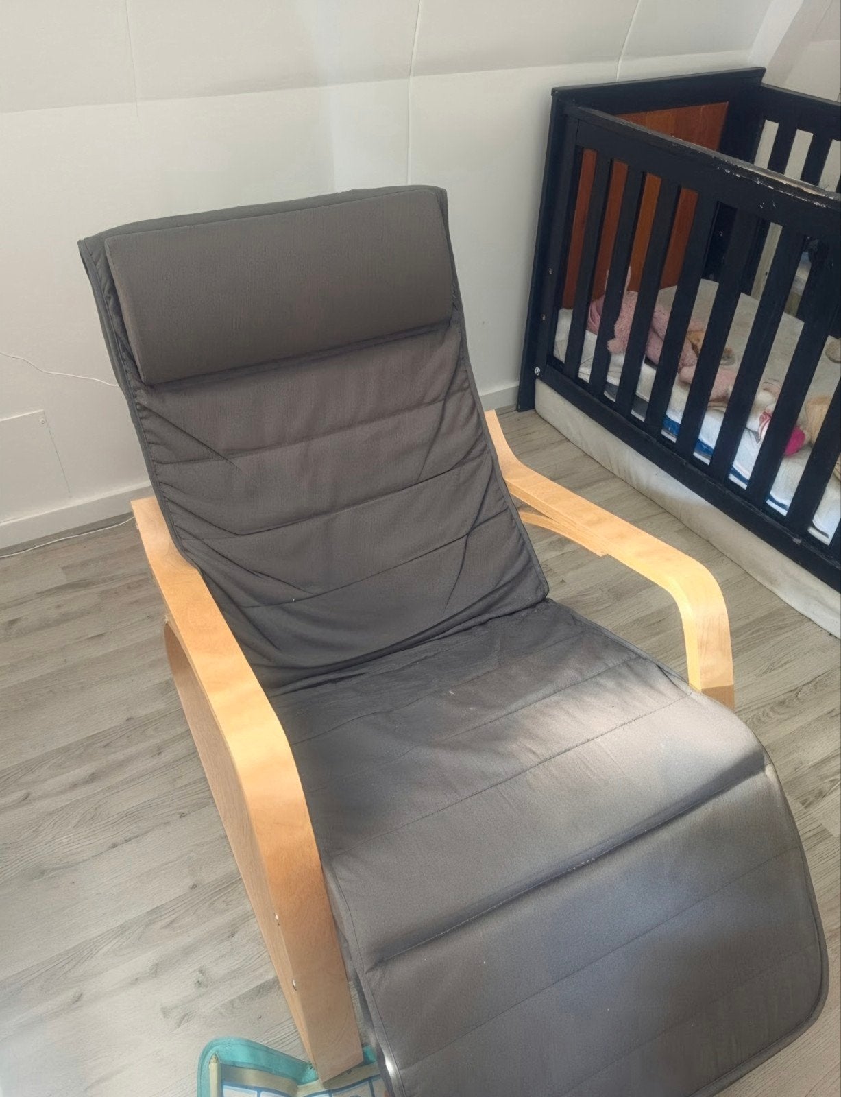 Comfortabele schommelstoel grijs, Ophalen, Eén